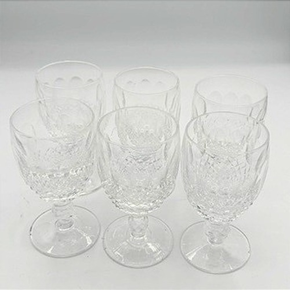 Beautiful Set 6 Waterford Crystal Colleen Short Stem White Wine Glasses 4.5"